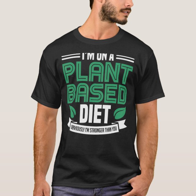 Camiseta Sobre Um Vegetari Vegetal Alimentado Por Vegetais  (Frente)
