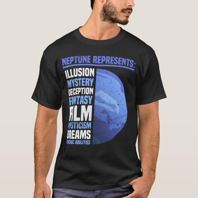 Camiseta Sobrecarga do Planeta Astrologico do Netuno (Frente)