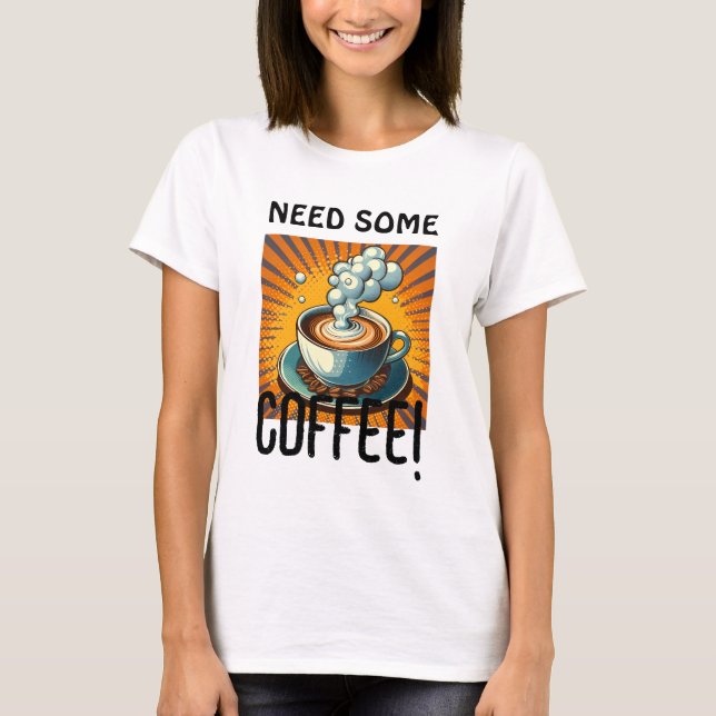 Camiseta Sobrecarga Típica De Café Engraçado (Frente)