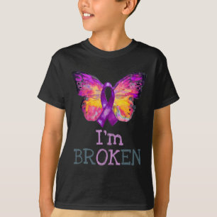 Camiseta Sobredosagem Borboleta Roxo Fita Roxa