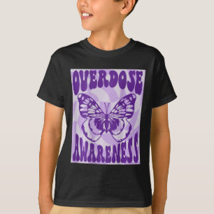 Camiseta Sobredosagem Borboleta Sensibilização Fita Roxa