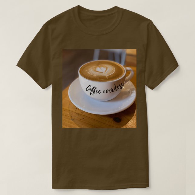 Camiseta Sobredosagem do café 1 (Frente do Design)
