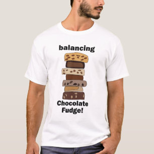 Camiseta Sobremesa de Chocolate Fudge Equilibrando Engraçad
