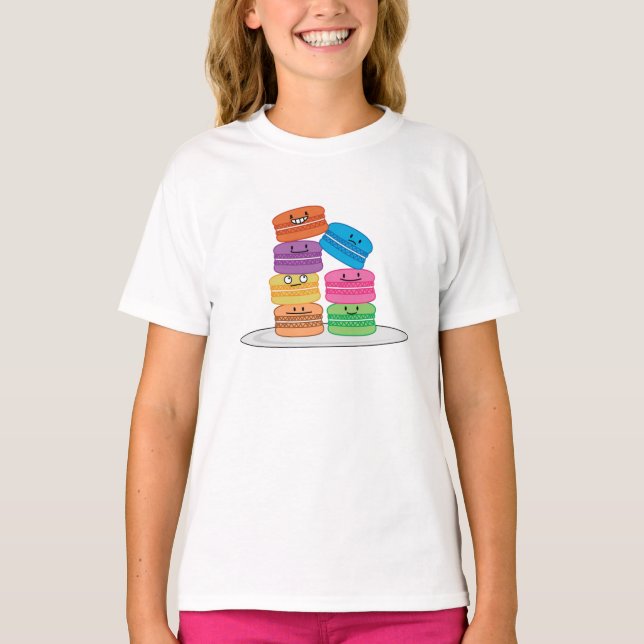 Camiseta Sobremesa doce francesa do biscoito dos Macaroons (Frente)