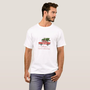 Camiseta Sobrenome da Família Água-forte Carro Vermelho N