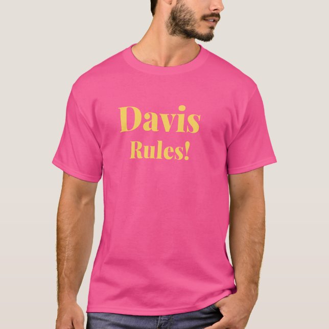 Camiseta Sobrenome Davis, Sobrenome Davis, Funny Davis Last (Frente)