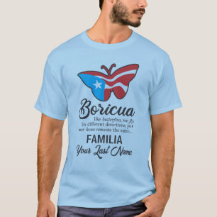 Camiseta SOBRENOME de Borboleta Sinalizador de Família em P