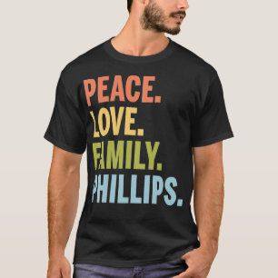 Camiseta Sobrenome de correspondência da família Phillips
