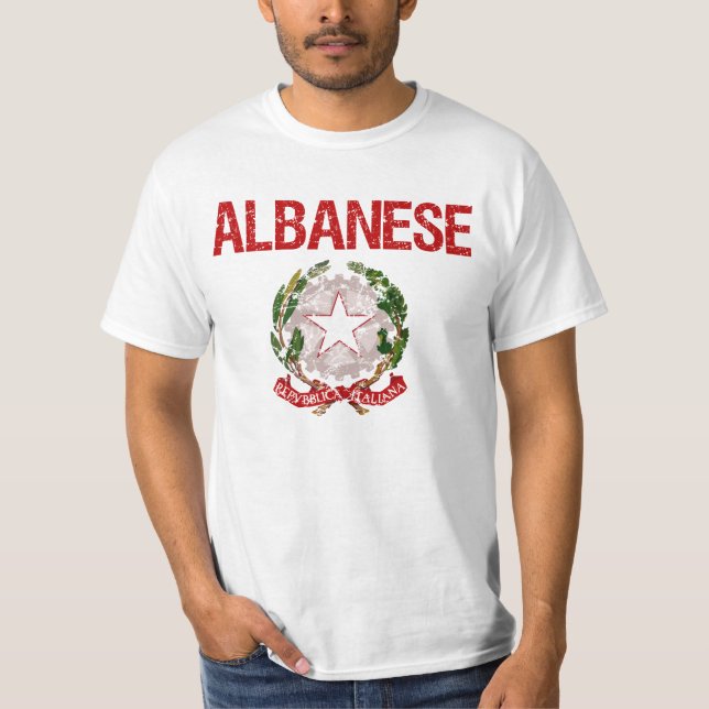 Camiseta Sobrenome do italiano de Albanese (Frente)