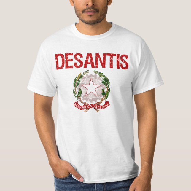 Camiseta Sobrenome do italiano de Desantis (Frente)