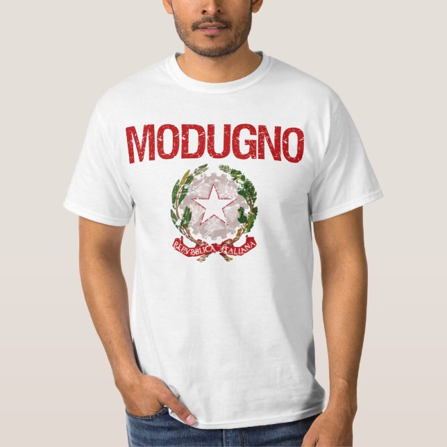 Camiseta Sobrenome do italiano de Modugno (Frente)
