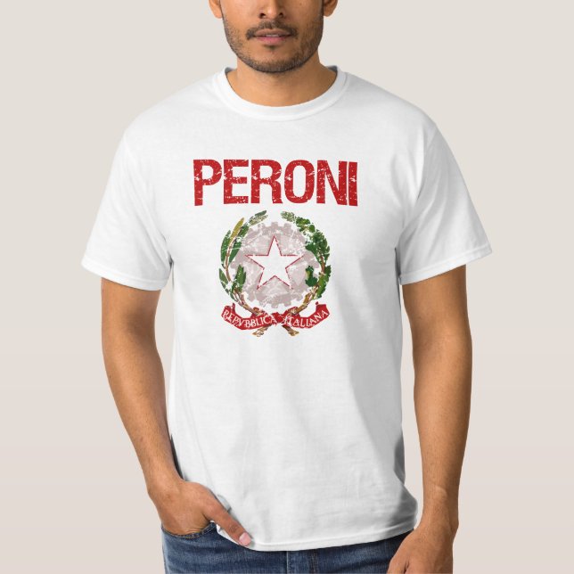 Camiseta Sobrenome do italiano de Peroni (Frente)