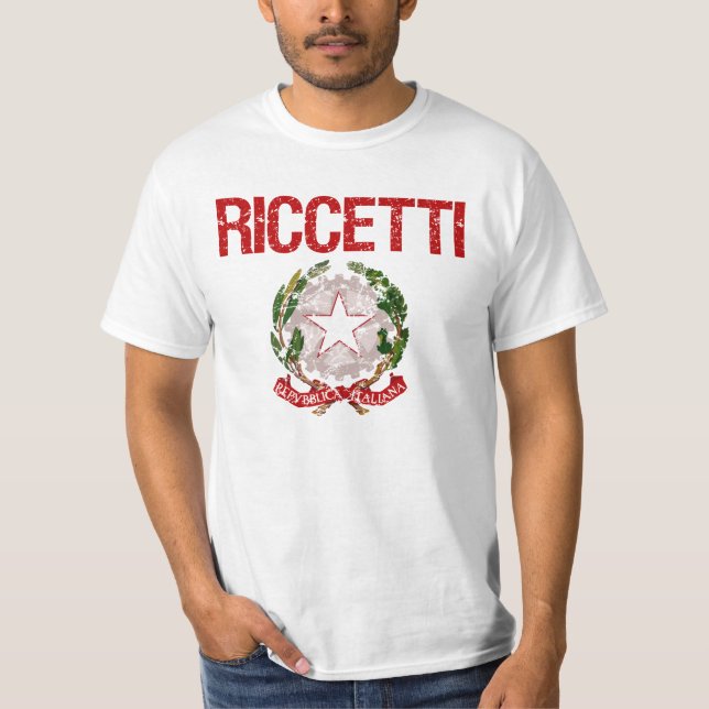 Camiseta Sobrenome do italiano de Riccetti (Frente)