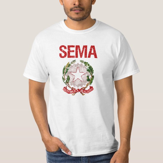 Camiseta Sobrenome do italiano de Sema (Frente)