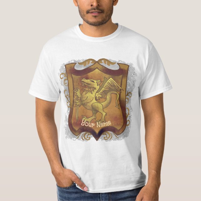 Camiseta Sobrenome Escudo Dragon Quest (Frente)