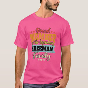 Camiseta Sobrenome Família Freeman Nome do Freeman