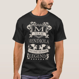 Camiseta SOBRENOME MENDIOLA, crest do nome da família MENDI