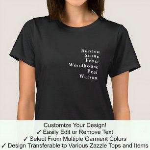Camiseta Sobrenome Nome Famoso Tendência Personalizado 02W