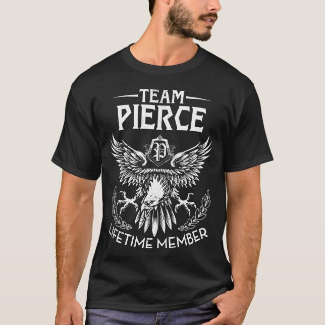 Camiseta Sobrenome PIERCE do Membro de Vida da Equipe (Frente)