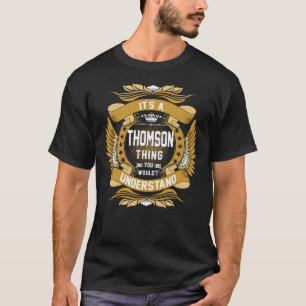Camiseta SOBRENOME THOMSON, crista do nome da família THOMS
