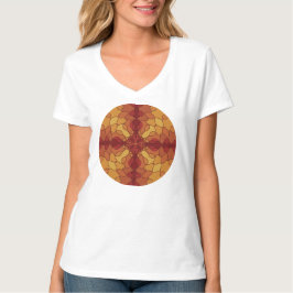 Camiseta Sobreposição de Cruz de Linha Ondulada