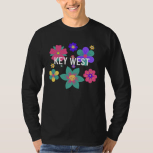 Camiseta Sobreposição Floral Key West Flórida Flores Souven