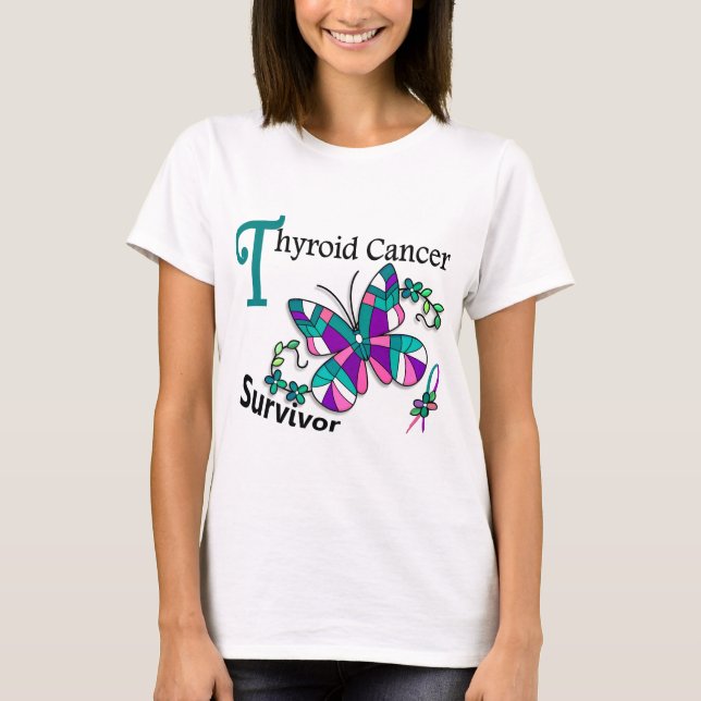 Camiseta Sobrevivência 6 Cancer de tiroide (Frente)