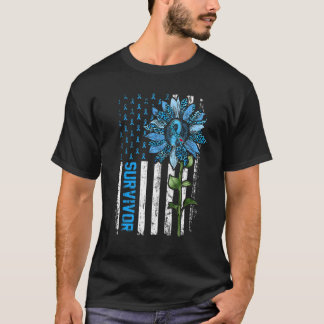 Camiseta Sobrevivência Americana Flag Diabetes Sunflower Aw
