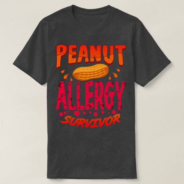 Camiseta Sobrevivência com Alergia a Peanut 1 (Frente do Design)