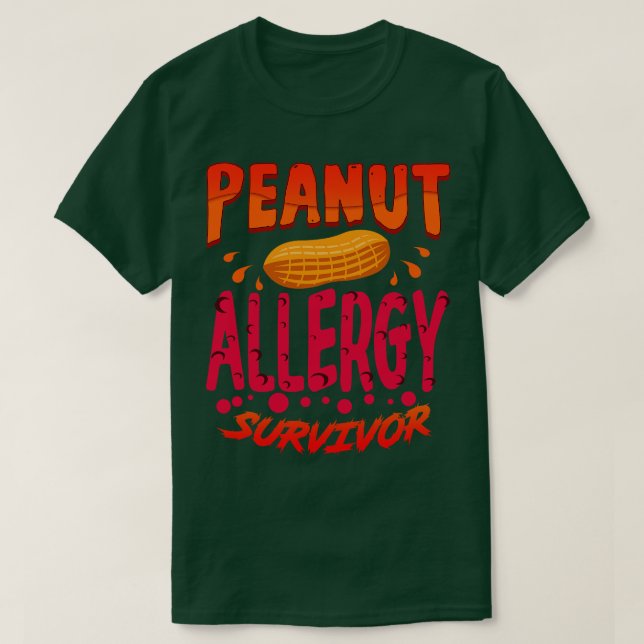 Camiseta Sobrevivência com Alergia a Peanut 1 (Frente do Design)