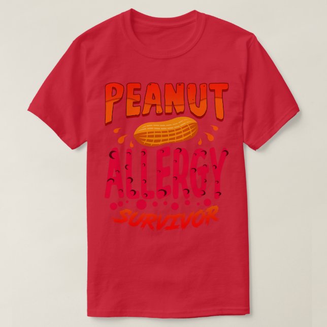 Camiseta Sobrevivência com Alergia a Peanut 1 (Frente do Design)
