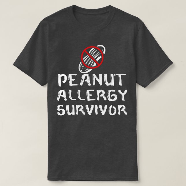Camiseta Sobrevivência com Alergia a Peanut 2 (Frente do Design)