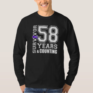 Camiseta Sobrevivência de 58 anos Eu Visto Lúpus de Fita Ro
