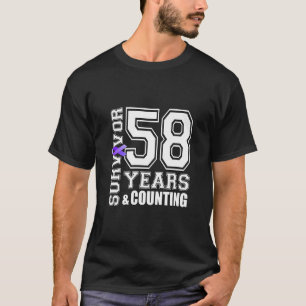 Camiseta Sobrevivência de 58 anos Eu Visto Lúpus de Fita Ro