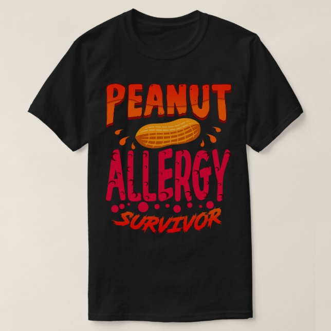 Camiseta Sobrevivência de Alergia de Peanut 3 (Frente do Design)
