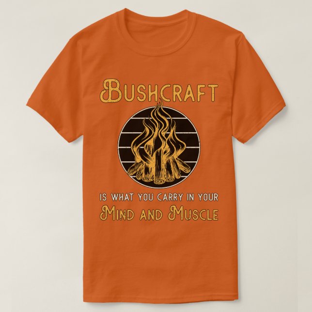 Camiseta Sobrevivência de Aventura Natural de Bushcraft (Frente do Design)