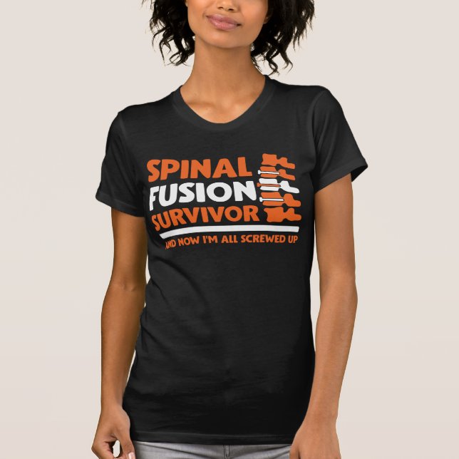 Camiseta Sobrevivência de Cirurgia Esinal Biônica Fraturada (Frente)