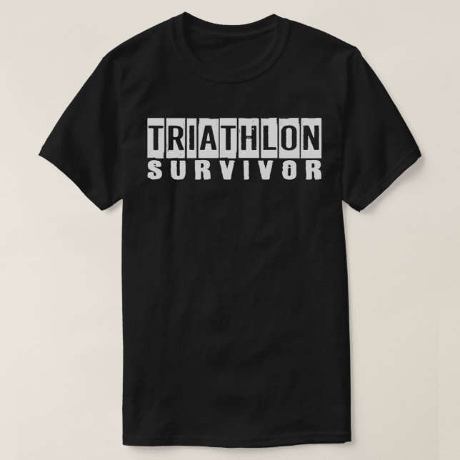Camiseta Sobrevivência de Triathlon 1 (Frente do Design)