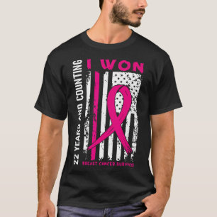 Camiseta Sobrevivência do Câncer da Mama 22 anos Cou