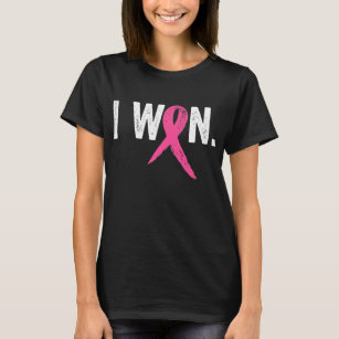 Camiseta Sobrevivência do Câncer da Mama Eu Ganhei Cancer d