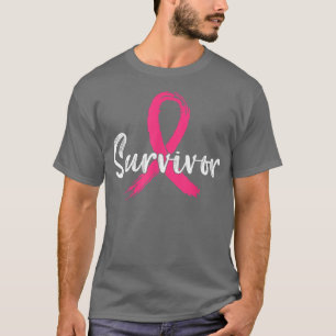 Camiseta Sobrevivência do Câncer da Mama Fita Rosa Cancer A
