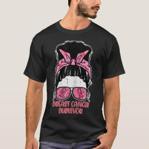 Camiseta Sobrevivência do Câncer da Mama Hairbun Cancer com