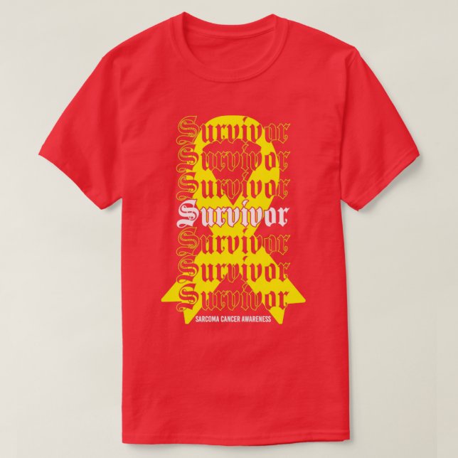 Camiseta Sobrevivência do Cancer Sarcoma Yellow Ribbon Gi (Frente do Design)