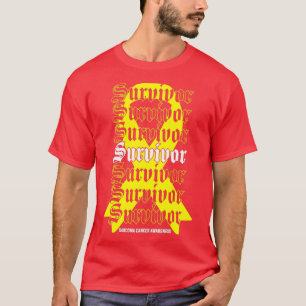 Camiseta Sobrevivência do Cancer Sarcoma Yellow Ribbon Gi