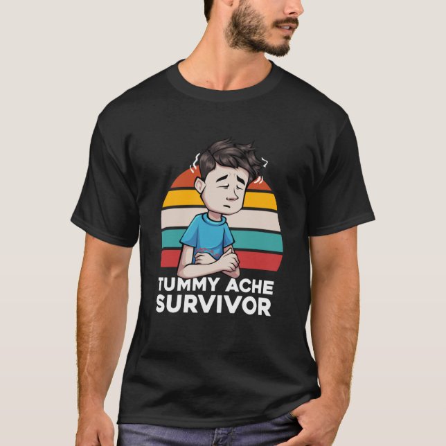 Camiseta Sobrevivência do Estômago Tummy Dor no Estômago Do (Frente)