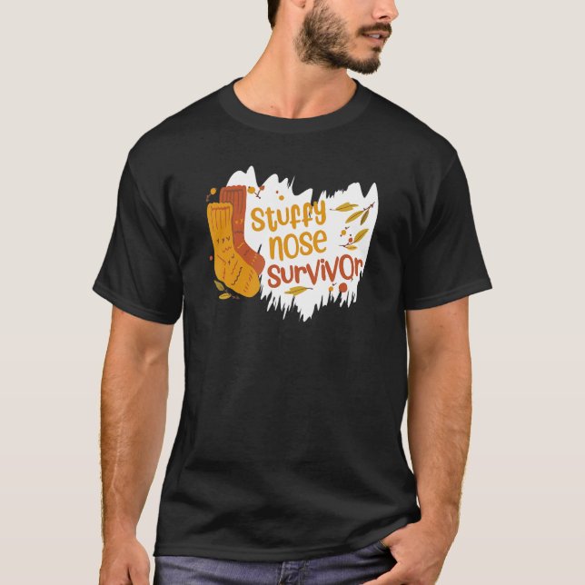 Camiseta Sobrevivência do Nariz Estúpido Inverno Humor Grip (Frente)