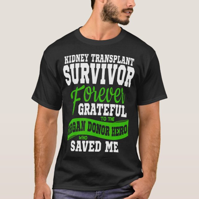 Camiseta Sobrevivência do receptor do órgão de transplante  (Frente)