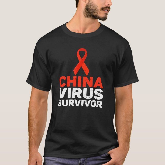 Camiseta Sobrevivência do Vírus da China 1 (Frente)