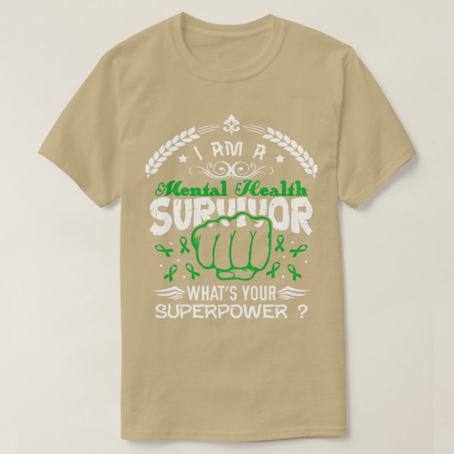 Camiseta Sobrevivência em Saúde Mental Qual Sua Superação (Frente do Design)