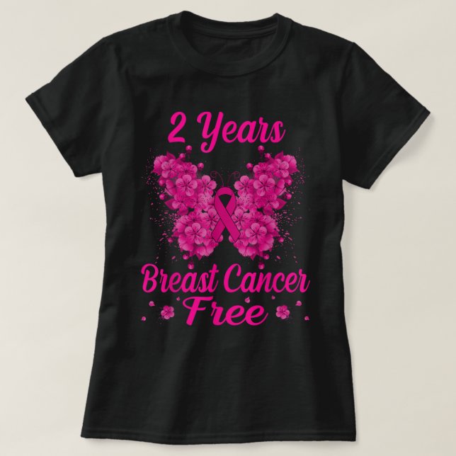 Camiseta Sobrevivência livre de Cancer de 2 anos (Frente do Design)